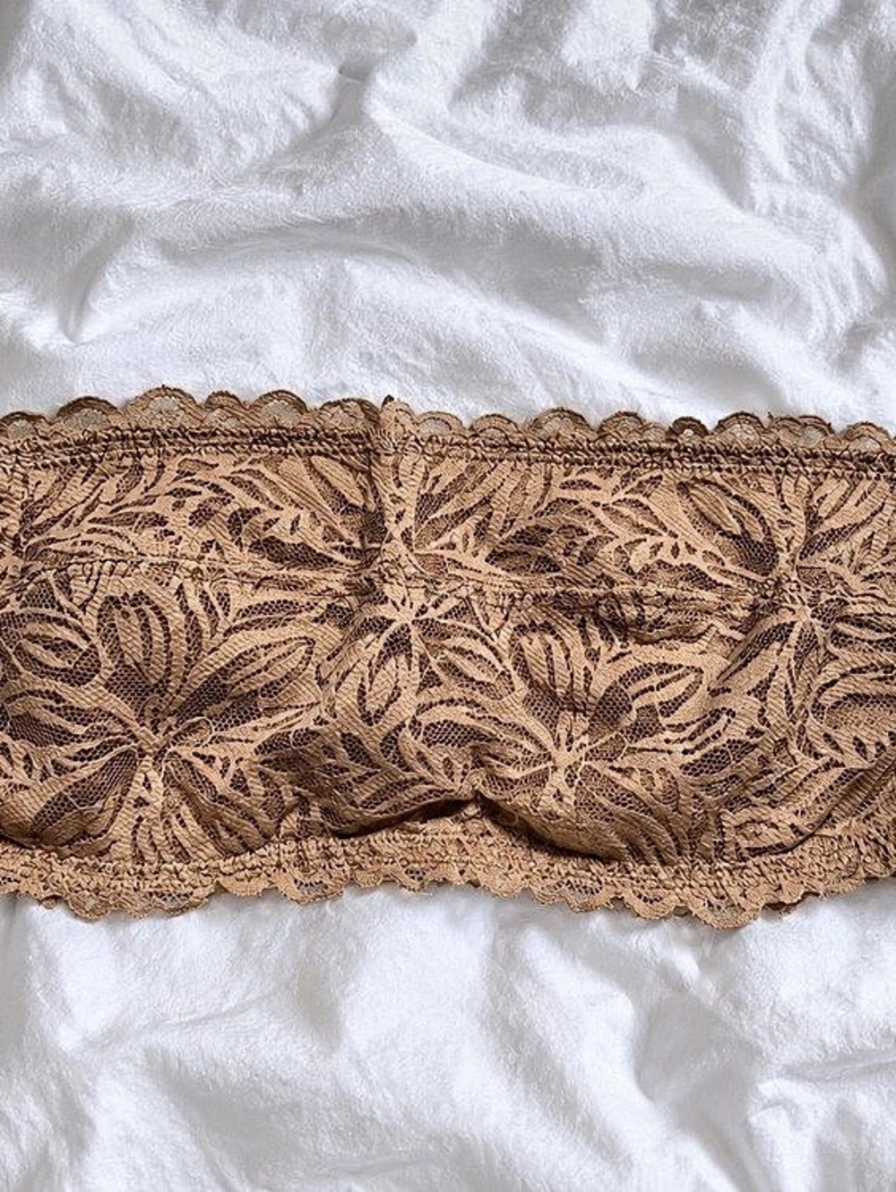aerie Lace Floral Bandeau Brown Size 34B